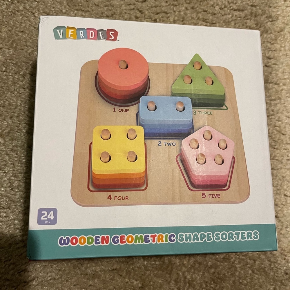Wooden Geometric Shape Sorters - Multicolor